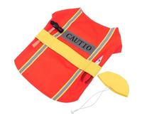 GANAZONO Disfraz de Ingeniero para Perro Talla S Chaleco y Sombrero Naranja Material Elástico Ajustable Cierre de Contacto Cómodo Adecuado para Halloween y Fiestas Festivas para