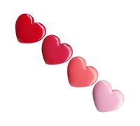 GANAZONO Estuche De Maquillaje Mini Forma De Corazón Para Lápiz Labial y Sombras Vacío 4 Piezas Plástico Compacto Para Mujeres Niñas Adolescentes Espejo Para Viaje