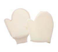 GANAZONO Guantes Exfoliantes Ducha De Sisal y Mezcla De Algodón y Lino 2 Piezas Tamaño 25x17 Cm y 21x18 Cm Para Uso Corporal Baño y Spa