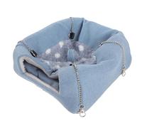 GANAZONO Hamaca Colgante para Hámster y Chinchilla, Cama para Mascotas Pequeñas, Tejido Transpirable Esponja, Tamaño Grande Azul, Jaula y Hogar para Hámster, Roedores y Petauros