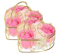 GANAZONO Jabón De Baño De Lujo Aroma a Rosas 2 Piezas Set De Jabón Perfumado Pétalos De Rosa Para Obsequio De San Valentín Casa y Cuidado Personal