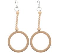 GANAZONO Juguete Columpio para Pájaros de Madera Natural, Columpio Colgante Redondo, Pequeño, Accesorio para Jaula, Adecuado para Loros y Mascotas Pequeñas