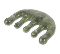 GANAZONO Mini Cepillo Masajeador de Jade para Cuero Cabelludo Peine Gua Sha de Jade Herramienta de Masaje para Cabello para Tipo de Cabello Masaje Suave Ligero y Portátil