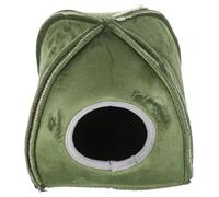 GANAZONO Nido Cálido para Hámster y Mascotas Pequeñas Cama para Invierno Resistente al Viento Cueva Portátil para Conejos y Cobayas Cama Pequeña de Felpa Verde para Acurrucarse