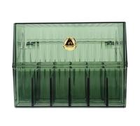 GANAZONO Organizador de Pintalabios Transparente con Tapa, Soporte para Lápiz Labial de Sobremesa en Color Verde Translúcido, Caja Antidespolvoreo para Almacenamiento de Maquillaje