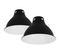 GANAZONO Pantalla de Lámpara Calefactora para Reptiles de Hierro Negro, 2 Piezas, Mejora la Uniformidad de Temperatura y Evita la Pérdida de Calor en Terrarios