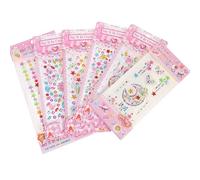 GANAZONO Pegatinas de Gemas de Imitación para 6 Hojas Joyas Faciales y Corporales Autoadhesivas Cristales Acrílicos Formas Variadas Flor Delfín Estrella Corazón Accesorios para