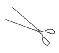 GANAZONO Pinzas para cocinar en estufa de leña y fogata, pinzas de hierro negro para chimenea, herramienta portátil para camping y barbacoa de exterior