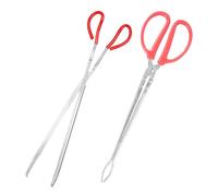 GANAZONO Pinzas para Serpientes y Reptiles Multifuncionales De Acero Inoxidable, Tenazas Ergonómicas De 52 Cm (Curva y Recta), Herramienta Portátil para Manipulación y Alimentación De Mascotas