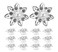 GANAZONO Pinzas Pelo en Espiral para Mujer, 12 Unidades Pequeñas Diseño de 7 Pétalos y Perlas, Accesorios Estéticos para Cabello, Ideales para Bodas y Fiestas