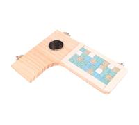 GANAZONO Plataforma de Salto de Madera Natural Pequeña para Mascotas Pequeñas con Almohadilla de Enfriamiento, Trampolín para Hámster, Cobayas y Chinchillas, Accesorio para Jaula y Juego