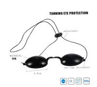 GANAZONO Protector Ocular Uv Gafas de Seguridad para Tratamientos Cosméticos y Terapia LED Parche Ocular Negro para Uso Diario