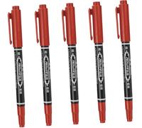 GANAZONO Rotuladores Para Tatuajes y Maquillaje 5 Piezas Tamaños 0,6 Mm y 1,2 Mm Resistentes Al Agua Para Cejas Profesionales Uso Corporal y Facial Color Rojo