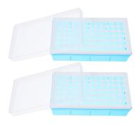 GANAZONO Soporte de plástico para tubos de centrífuga con diseño de 72 orificios, 2 piezas, color azul, para tubos de 0.5ml-2ml, uso en laboratorio y escuela Color Aleatorio
