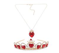GANAZONO Tiara de Princesa Forma de Corazón Aleación Roja Nupcial para Bodas y Cumpleaños Tocado Decorativo para Mujer Accesorio Ligero para Fiesta y Evento Especial