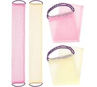 GANAZONO Toalla de Baño Exfoliante para Espalda 4 Piezas de Nylon Fuerte Capacidad de Limpieza, Fácil de Llevar, Adecuado para Viaje y Uso en Personas Mayores
