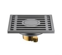 GANCEI 1 paquete de drenaje de piso, acero inoxidable con núcleo de cobre, válvula automática a prueba de olor, filtro de desechos, gris, para ducha de baño (2)