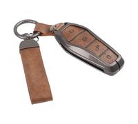 GANCEI 1 paquete de funda de cuero de aleación de zinc para llave de coche BYD Song Qin Han EV Tang DM, carcasa protectora resistente a los arañazos con estética de lujo para uso diario de conducción