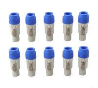 GANCEI 10 conectores de alimentación macho de 3 pines, 20 A 250 V CA, entrada azul y salida blanca, para luces de escenario DMX y altavoces (gris)