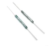 GANCEI 10 interruptores de láminas de 2 x 14 mm normalmente abierto, 10 W 100 V, pines chapados en oro, para sensores de seguridad Iot (pie plateado - tubo verde)