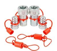 GANCEI 2 juegos de acopladores hidráulicos de conexión rápida 1/10.2 cm 3/20.3 cm 1/5.1 cm Npt, acero al carbono, 3600 psi, para Iso7241-A para estilo pionero, registro de construcción agrícola (NPT1