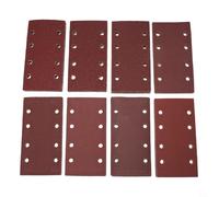 GANCEI 80 almohadillas de lija de óxido de aluminio de 93 x 185 mm, 8 agujeros, grano 40-400 para ratón y lijadora múltiple