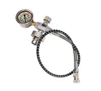 GANCEI Adaptador de aire DIN G5/8 de buceo con manómetro y manguera de 61 cm, conector de cilindro grande a pequeño para llenado de cilindros de buceo, 6000 psi