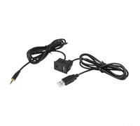 GANCEI Adaptador de enchufe de cable de interfaz USB AUX para coche, kit de instalación de salpicadero para coches, caravanas, 12 V, arnés de cableado ABS negro