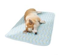 GANCEI Alfombrilla de refrigeración para perros, 70 x 55 cm, almohadilla de refrigeración automática, lavable y reutilizable, para perros, gatos, para casa, coche, viajes (plátano azul)