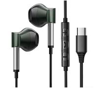 GANCEI Auriculares con cable tipo C con micrófono, controlador de 14.2 mm, sonido de alta fidelidad, control remoto en línea, para teléfono inteligente para Xiaomi para HUAWEI, viajes (bronce TIPO-C)