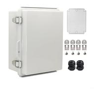 GANCEI Caja de conexiones eléctricas de ABS impermeable IP67, caja a prueba de polvo para exteriores con placa de montaje y soportes para electrónica, gris para uso residencial, comercial, industrial