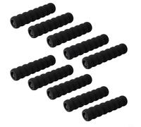 GANCEI Cubiertas de manija de puerta en espiral de goma suave anticolisión instalar ajuste seguro protector protector para oficina niños seguridad negro 10 piezas