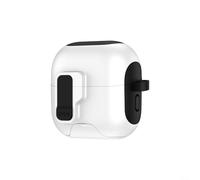 GANCEI Funda para auriculares Huawei Freeclip 2, bloqueo automático PU+TPU cubierta con modo soporte, soporte de carga inalámbrica resistente a caídas, viaje (negro blanco)