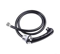 GANCEI Grifo de cama de champú con manguera, cabezal de ducha de 15 cm y manguera de 117 cm para champú y lavabo, aleación negra, equipo de peluquería (1 unidad)