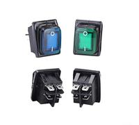 GANCEI Interruptor basculante Dpst de 20 A Ip67 impermeable rectangular con luz, 30X22 mm de corte de panel, compatible con Kcd2 Kcd4, para equipos industriales (verde)