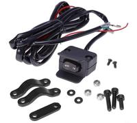 GANCEI Interruptor de pulgar basculante de cabrestante de 12 V con soporte de montaje, controlador impermeable para ATV Marine Off-Road, dispositivo de encendido/apagado manual negro, kit de fácil