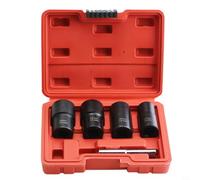 GANCEI Juego de extractores de pernos, herramienta de extracción de tuercas de rueda de 5 piezas, removedor de tuercas con enchufes extractores de varios tamaños con agarre y funda de transporte