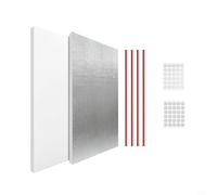 GANCEI Kit de aislamiento de CA de ventana de papel de aluminio, tiras de sellado de espuma para acondicionadores de 5000 a 22000 BTU, juego de paneles de barrera térmica rojo (A)