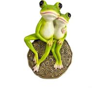 GANCEI Luces solares para decoración de jardín, estatua de rana de resina al aire libre para patio, iluminación de 6 a 12 horas, inducción automática, decoración de paisaje impermeable