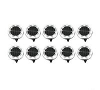 GANCEI Luces solares para jardín al aire libre, 8 LED, IP65, impermeable, iluminación para jardín, camino, patio, entrada, blanco cálido, paquete de 10 (luz blanca)