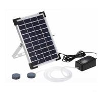 GANCEI Oxigenador solar del estanque de 5W con el panel solar del ángulo ajustable, bomba de oxígeno de la salida dual para estanques al aire libre, peceras y acuarios