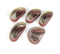 GANCEI Paquete de 50 correas de lijado de 330 x 10 mm, bandas abrasivas de óxido de aluminio, para lijadora de banda y lima de dedos, granos 40-120, para pulido de madera y metal