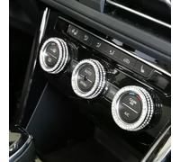 GANCEI Para las cubiertas del botón de la CA, Rhinestone de la aleación del cinc para la etiqueta engomada del anillo para el Passat para Tiguan para el Atlas para el Arteon para el GOLF, decoración