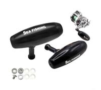 GANCEI Perilla de carrete CNC de aluminio para Daiwa Saltiga 24 CT300MG 25CT200MG, kit de modificación de mango de caña de pescar con pantalla digital con tornillos y arandelas, negro