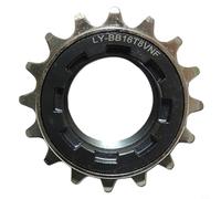 GANCEI Piñón de engranaje de pista de una sola velocidad 16T para volante trasero Fixie E-Bike de acero plateado, unidad de engranajes compatible con bujes métricos e imperiales de 60 g de peso