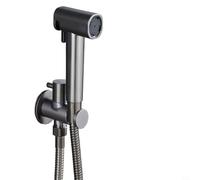 GANCEI Pulverizador de bidé para inodoro, ducha de alta presión de doble función con modos de pulverización suaves y potentes, construcción de latón, spray de baño (gris)