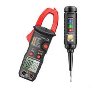 GANCEI ST184 - Multímetro digital de abrazadera con mandíbula de 35,4 mm, detección de voltaje de CA sin contacto, linterna, retención de datos, sonda de temperatura y bolígrafo de prueba B15 (ST184