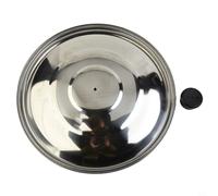 GANCEI Tapa de sartén de acero inoxidable para cacerola, wok, sartén y cazuela, apta para lavavajillas, con perilla de plástico negro (32 cm)