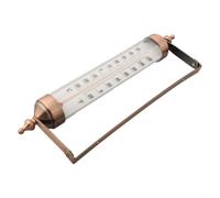 GANCEI Termómetro de metal de 10 pulgadas para interiores y exteriores con escala dual Fahrenheit Celsius, diseño inalámbrico, para el hogar, jardín, cocina, piscina, oficina