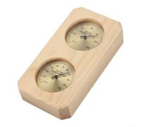 GANCEI Termómetro de sauna con carcasa de madera, temperatura precisa 0-120 °C y humedad 0-100% HR para salas de vapor, invernaderos, bodegas (Celsius)